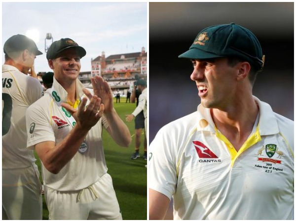 Australia batsman Steve Smith (L) and pacer Pat Cummins (R)