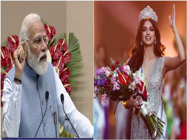 Prime Minister Narendra Modi and Miss Universe 2021 Harnaaz Sandhu