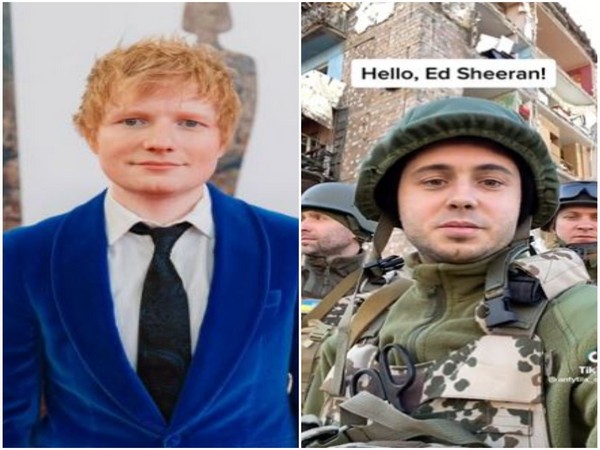 Ed Sheeran, members of Ukrainian band 'Antytila' (Image source: Twitter)