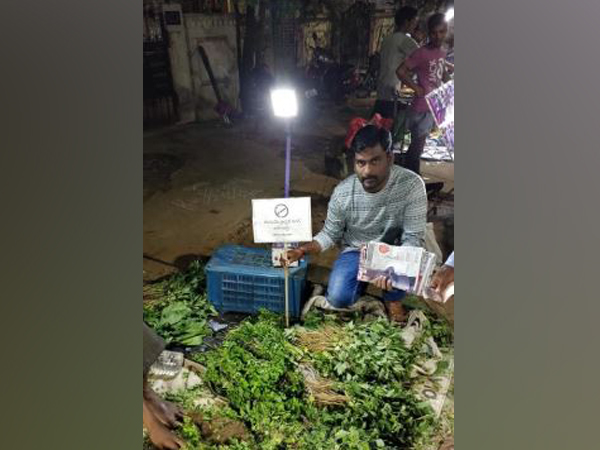 Activist Ram Dosapati started a campaign 'Bring Plastic Take Sapling' in Hyderabad. Photo/ANI