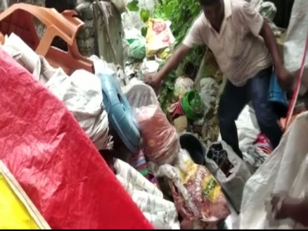 Pile of plastic products lying in Lucknow. [Photo/ANI]