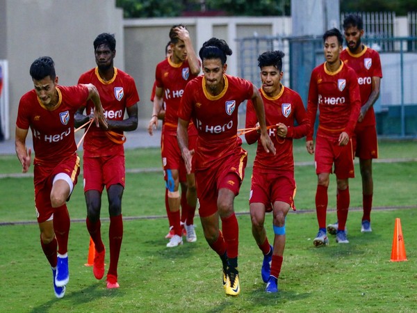 Indian players training for their match against DPR Korea. (Photo/Indian Football Team Twitter)