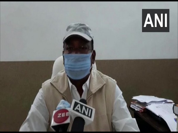 Prashant Katlam, Additional Superintendent of Police Balrampur talking to reporters on Thursday. [Photo/ANI]