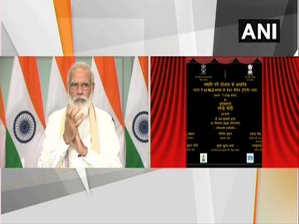 Prime Minister Narendra Modi speaking at an event via video conferencing on Tuesday. 