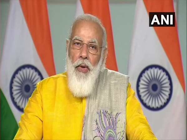 Prime Minister Narendra Modi speaking at the video conference on Friday. [Photo/ANI]
