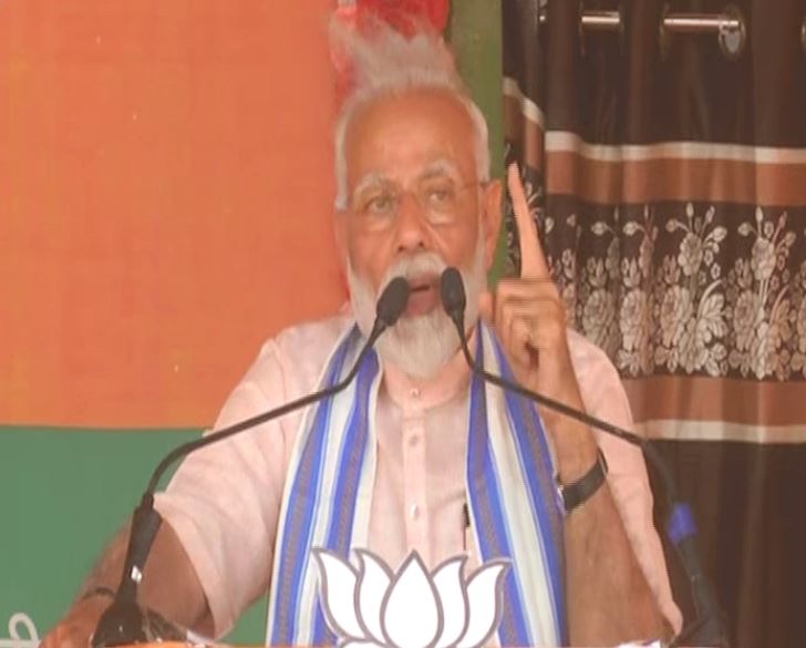 Prime Minister Narendra Modi addressing an election rally in Chhattisgarh on Tuesday. Photo/ANI