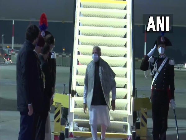 Prime Minister Narendra Modi arrives in Italy to attend the G20 Summit. (ANI)