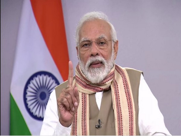 Prime Minister Narendra Modi during his video message on Basavanna's birth anniversary on Sunday. Photo/ANI
