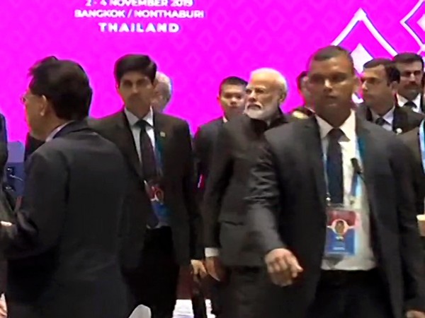 Prime Minister Narendra Modi arriving at the special lunch a special lunch at the RCEP summit here on Monday