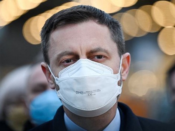 Slovakia's Prime Minister Eduard Heger looks on during a news conference at the border of Ukraine-Slovakia border (Photo Credit: Reuters)
