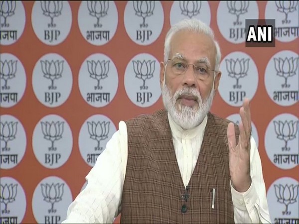 Prime Minister Narendra Modi addressing BJP workers of Varanasi via videoconferencing on Thursday 