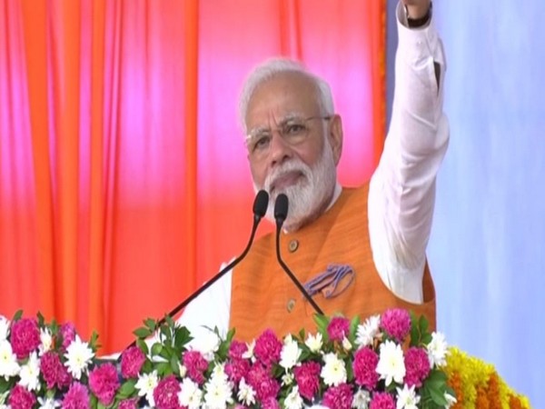 Prime Minister Narendra Modi addressing the people in Kevadia, Gujarat on Tuesday. Photo/ANI