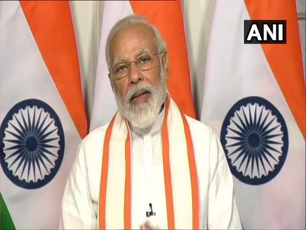 Prime Minister Narendra Modi addressing the annual session of Confederation of Indian Industry (CII) via video conference in New Delhi on Tuesday. [Photo/ANI]