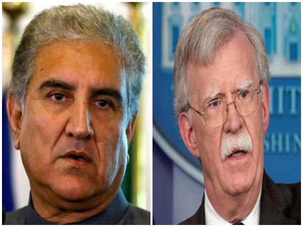 Pakistan Foreign Minister Shah Mahmood Qureshi and US National Security Advisor John Bolton