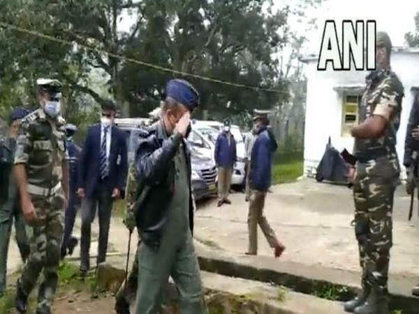 IAF chief Air Chief Marshal VR Chaudhari reaches chopper crash site (Photo/ANI)