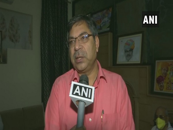 Satish Poonia, Rajasthan BJP president speaking to ANI in Jaipur on Tuesday. (Photo/ANI)