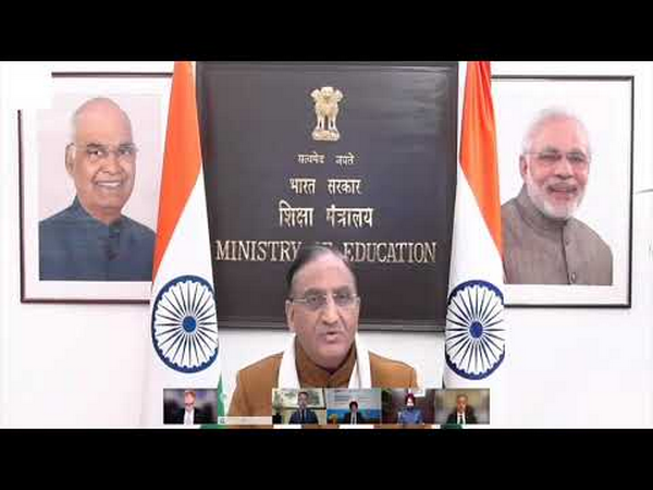 Union Minister for Education, Dr Ramesh Pokhriyal and Satnam Singh Sandhu, Chancellor, Chandigarh University launching CUCET 2021.