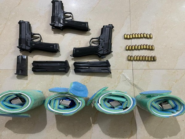 The weapons seized by police. 