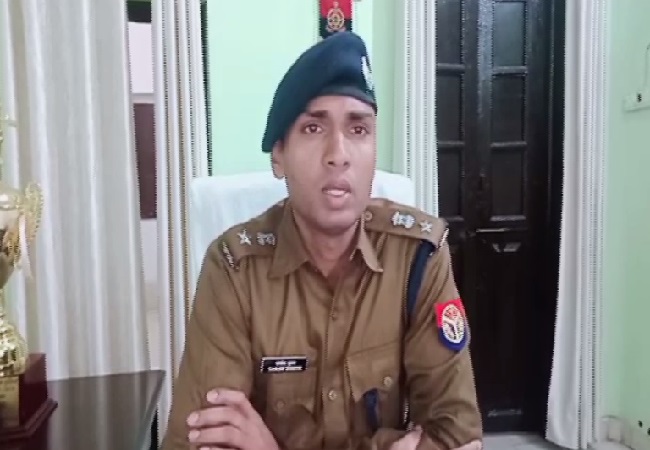 SP Hapur, Sanjeev Suman speaking to media on Saturday. 