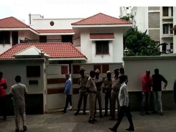 Police deployed outside SM Krishna's house in Bengaluru on Tuesday.
