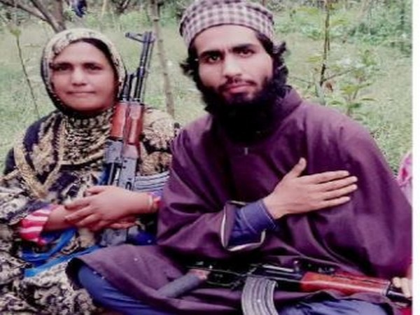 Killed terrorist Tausif with his mother Naseema Banoo