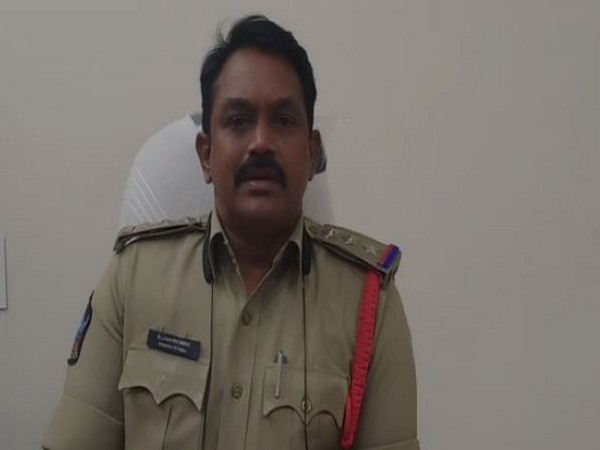 Nandigama Sub Inspector K J Naidu while speaking to media persons in Andhra Pradesh. (Photo/ANI)