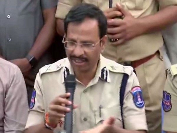 Cyberabad Police Commissioner VC Sajjanar addressing press conference in Hyderabad on Friday