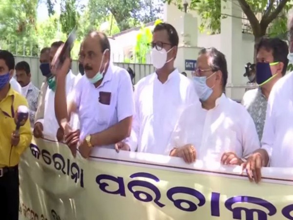 13 political parties protested against Odisha government over management of COVID-19 situation on Friday. Photo/ANI