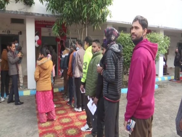 Visuals from a polling booth in Uttarakhand. (Photo/ANI)