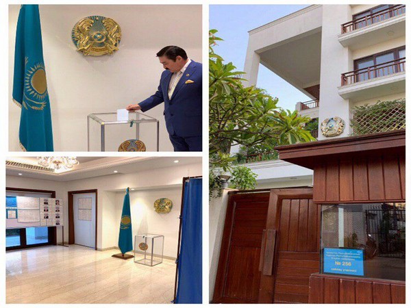 Polling underway at the Embassy of Kazakhstan in New Delhi