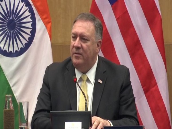 United States Secretary of State Michael Pompeo speaking at a press conference in New Delhi. (Photo/ANI)