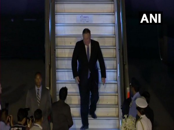 United States Secretary of States Michael Pompeo arrives in New Delhi for a three-day visit. (Photo/ANI)