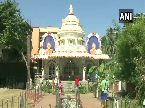 The Vivekananda Kali Mandir in Guwahati decorated on Saturday for Kali Puja. (Photo/ANI)