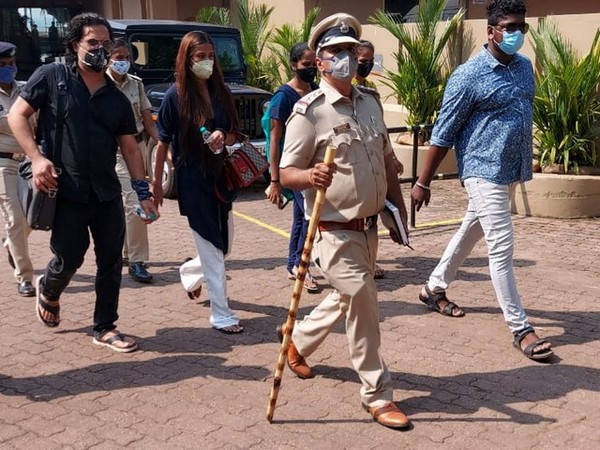 Actor Poonam Pandey with her husband in Goa. (Photo/ANI) 