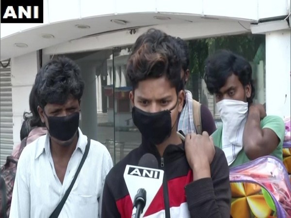 Sanjeet Kumar one of the migrant workers from Bihar speaking to ANI in New Delhi on Monday. (Photo/ANI)