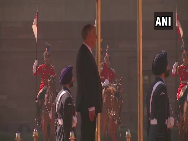 Portuguese President Marcelo Rebelo De Sousa was accorded a ceremonial reception at the Rashtrapati Bhavan in New Delhi on Friday (photo/ANI)