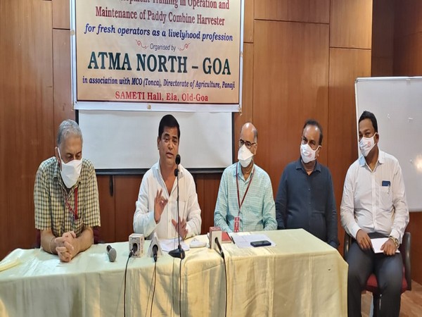 Deputy Chief Minister of Goa Chandrakant (Babu) Kavlekar speaking during a press conference. (Photo/ANI)