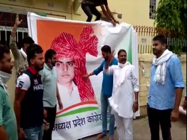 Visual from Rajasthan Congress office in Jaipur.