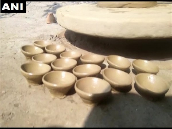Potters are hopeful for good business ahead of Diwali. (Photo/ANI)