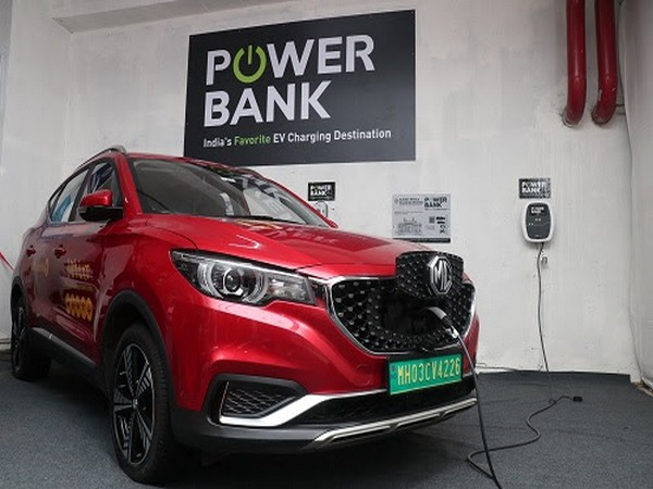 Lithium Urban Technology's EV getting charged at the newly inaugurated charging hub at Kohinoor Mills