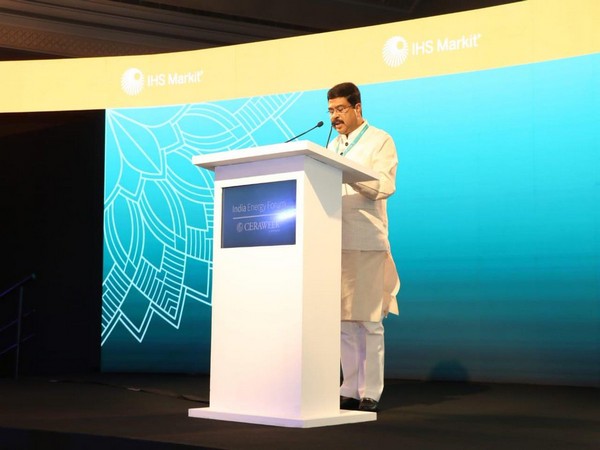 Union Minister Dharmendra Pradhan at India Energy Forum in New Delhi . Photo/ANI
