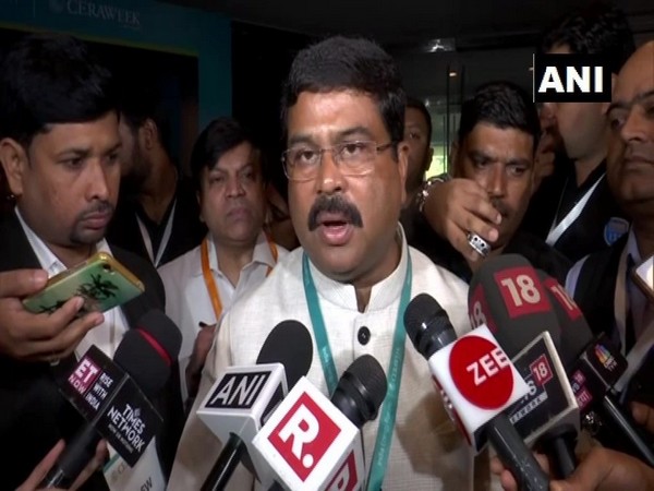 Union Petroleum and Natural Gas Minister Dharmendra Pradhan talking to media persons in New Delhi on Monday.