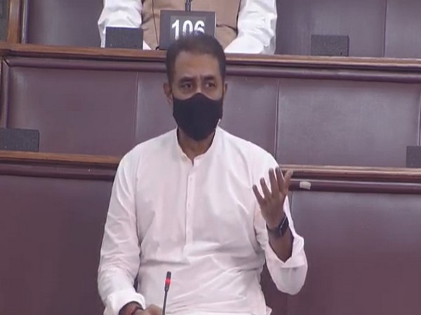 NCP MP Praful Patel speaking in the Rajya Sabha on Tuesday. 