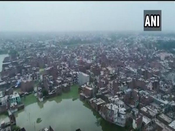  Buildings in low-lying areas of Prayagraj partially submerged due to heavy downpour [Photo/ANI]