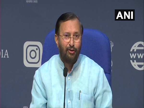 Union Minister Prakash Javadekar speaking to media in New Delhi on Monday. Photo/ANI