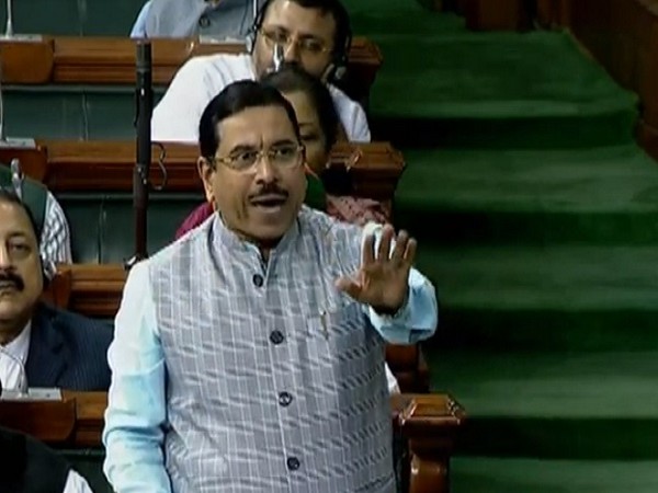 Parliamentary Affairs Minister Pralhad Joshi in Lok Sabha on Monday. (Image Source LS TV)