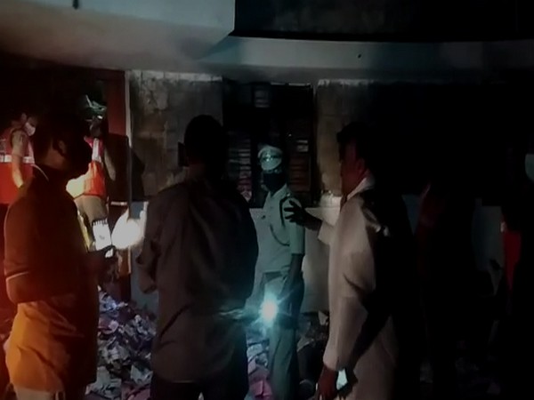 An image from the spot where the fire broke out in Anantapuram district. [Photo/ANI]