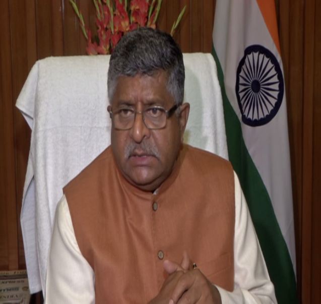 Union Minister Ravi Shankar Prasad talking to media persons in New Delhi on Monday 