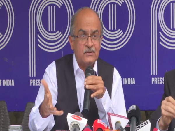Advocate Prashant Bhushan speaking at a press conference in New Delhi on Friday. Photo/ANI