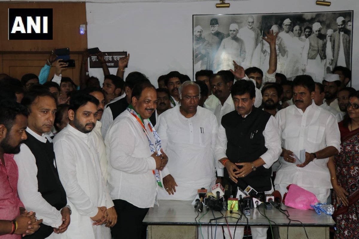 Maratha leader Pravin Gaikwad joined the Congress party on Saturday in Mumbai. Photo/ANI